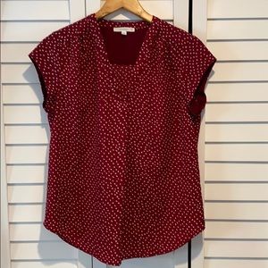 Maroon cap sleeve blouse